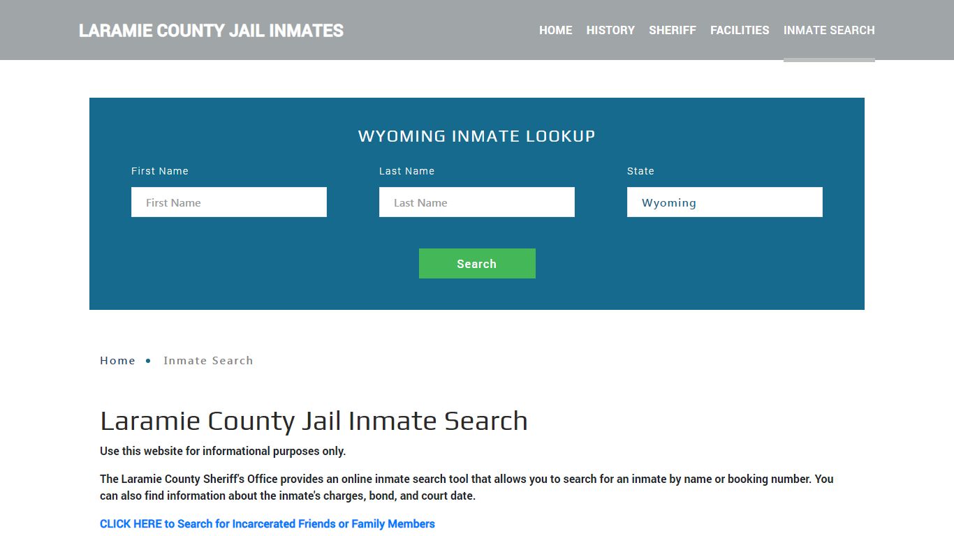 Laramie County, WY Detainee Lookup