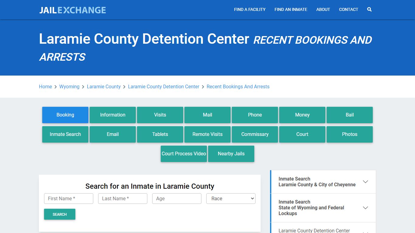 Laramie County Detention Center Recent Bookings And Arrests - Jail Exchange